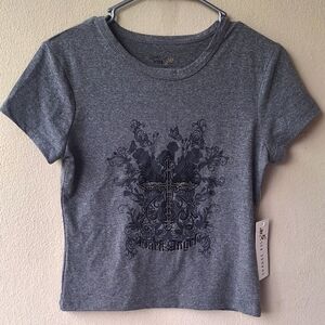 Orange Kiss "Dark Angel" Gray Women's T-shirt Size L NWT